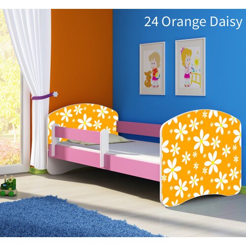  Dječji krevet ACMA s motivom, bočna roza 180x80 cm 24 Orange Daisy Cene