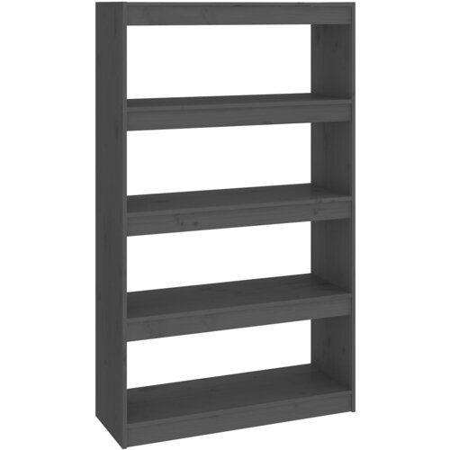 Maison Chic Knjižna omara - Knjižni regal siva 80x30x135,5 cm trdna borovina, (21723153) Slike