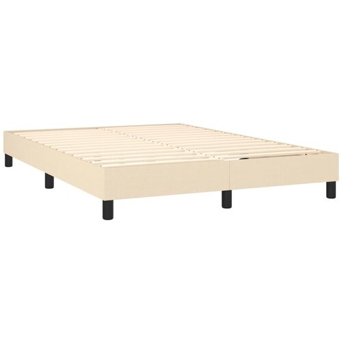  Krevet box spring s madracem LED krem 140x200 cm od tkanine Slike