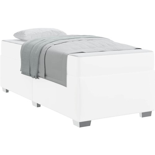 vidaXL Konstrukcija postelje z vzmetnico Bela 80 x 200 cm blago, (5000127461) Cene