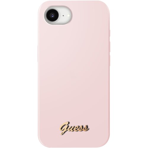 Guess MagSafe silikonski soft-touch etui za iPhone 17e z elegantnim kovinskim logom, Roza, (5000275558) Slike