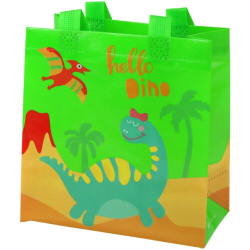 Dinosaur Gift Bag Green 23cm x 21.5cm x 11cm Cene