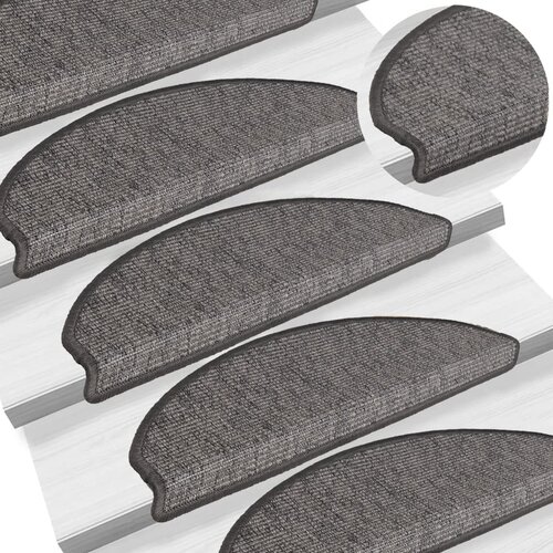 Prostirke za stepenice 15 kom 65x21x4 cm bež i sive poluokrugle velike Cene