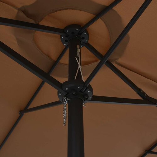  suncobran s aluminijskim stupom 460 x 270 cm smeđesivi Slike