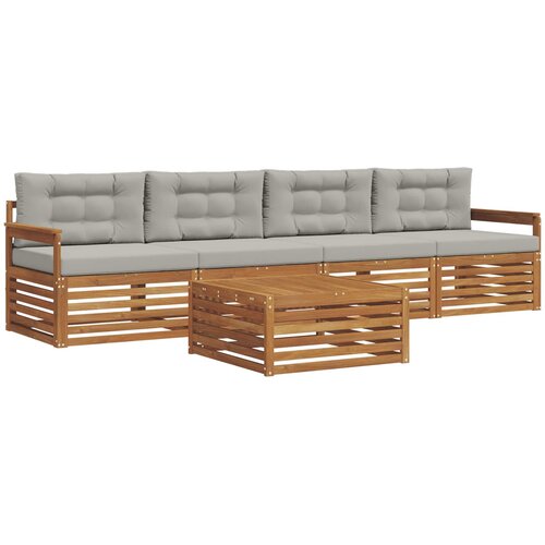  Set vanjskih sofa 5 kom. Prirodna i svijetlo siva 79 x 79 x 37 cm Slike
