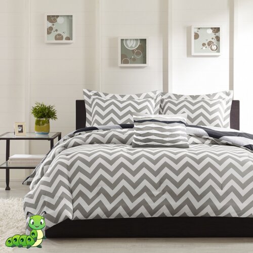 Posteljina za singl krevet grey white Slike