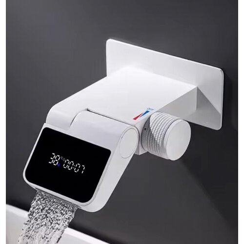  BSW1500 ELITE EDITION: Moderna zidna kupaonska slavina s preklopnim izljevom od 180&amp;deg; i prikazom temperature - Bijela Slike