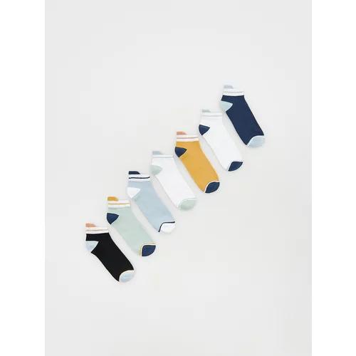 Reserved - Komplet od 7 pari čarapa s visokim udjelom pamuka - plava