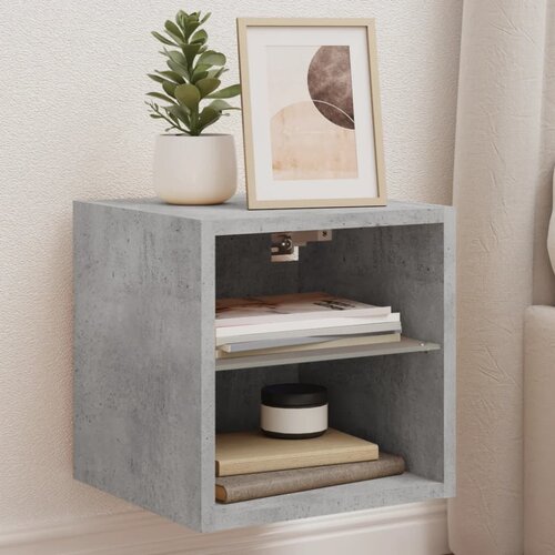 The Living Store Stenske TV omarice z LED 2 kosa betonsko siva 30x28,5x30 cm - TV Stenska Omarica, (21671006) Cene