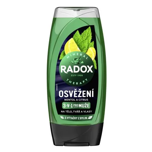 RADOX Refreshment Menthol And Citrus 3-in-1 Shower Gel osvežilen gel za prhanje 225 ml za moške