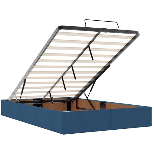 VidaXL Otomanski okvir kreveta bez madraca plavi 120x200 cm od tkanine Slike