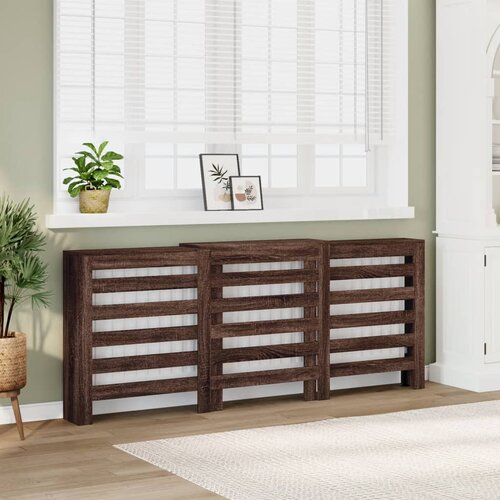 vidaXL Pokrov za radiator rjav hrast 205x21,5x83,5 cm inženirski les Cene