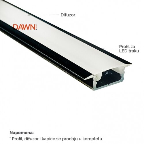 Bb Link led profil LL-ALP001-R komplet crni Cene