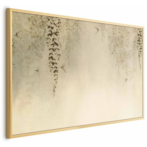  Plakat - Beige Hummingbirds 30x21 Zlatni okvir Cene