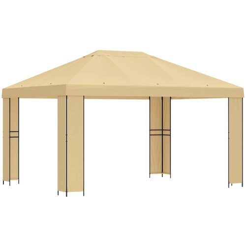 vidaXL Paviljon 4 &times; 3 m Krem Poliester in jeklo 190, (5000218918) Cene