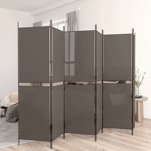 Sobna pregrada s 6 panela antracit 300 x 220 cm od tkanine Cijene