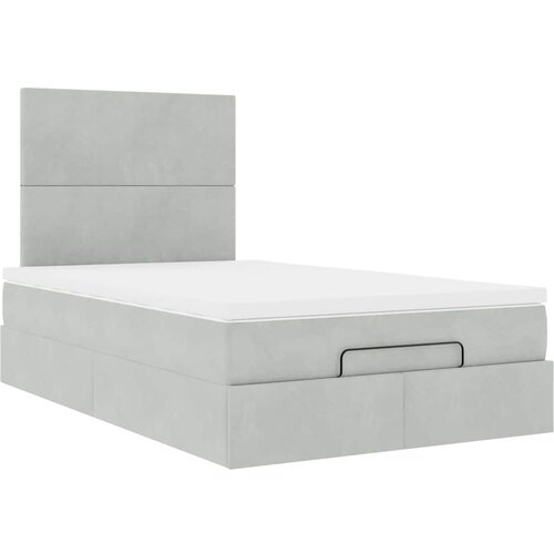  Okvir za krevet s madracima svjetlosivi 120x190 cm bar&amp;scaron;unasti Slike