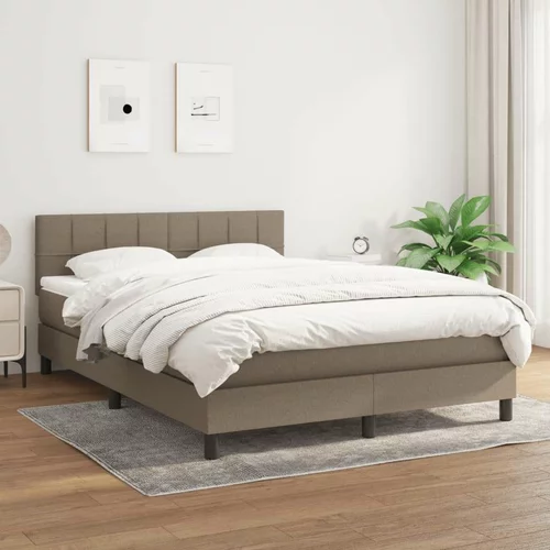  Box spring postelja z vzmetnico taupe 140x200 cm blago, (20893189)