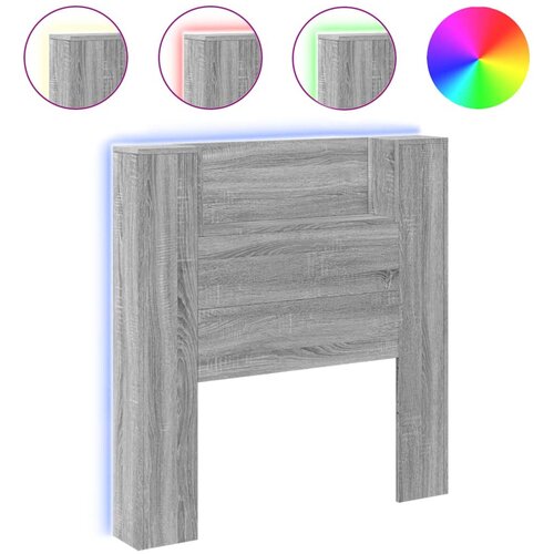VidaXL Omarica za vzglavje postelje LED siva sonoma 100x16,5x103,5 cm, (21059184) Slike