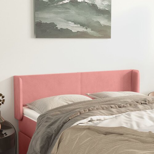 vidaXL Vzglavje z ušesi roza 147x16x78/88 cm žamet Cene