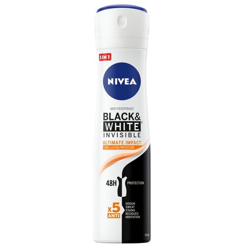 Nivea black &amp;amp; White Invisible Ultimate Impact 48H antiperspirant u spreju 150 ml za žene Slike