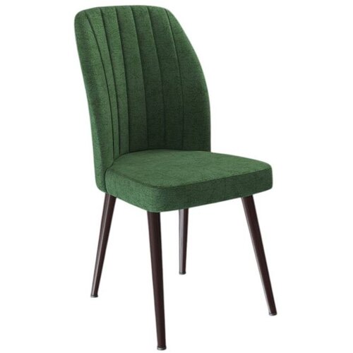 Hanah home set trpezarijskih stolica Platinum 4 kom, kaki zelena tkanina Jerry, braon metalne noge Cene