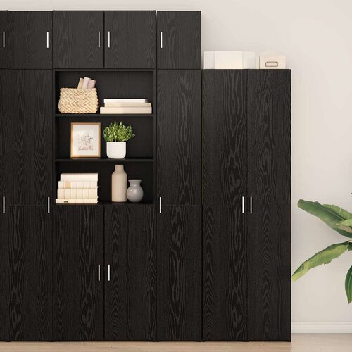 Ormarić za pohranu 3 pcs Crni hrast 30 x 42,5 x 225 cm Cene