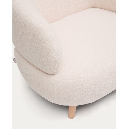 Kave Home Bež fotelj iz tkanine boucl&amp;eacute; Luisa &amp;ndash; Slike