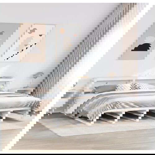 vidaXL Okvir kreveta bez madraca bijeli 180x200 cm od masivne borovine Cijene