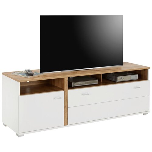 M&amp;ouml;max tv-element alamo, bela, barva hrasta, led Slike