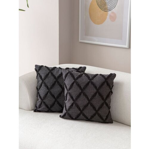 WALLXPERT tuffet - black v1 black cushion cover set (2 pieces) Cene
