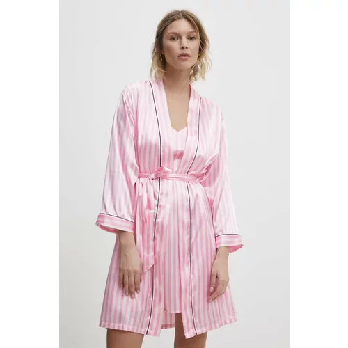 Answear Lab Pidžama komplet boja: ružičasta, satenska