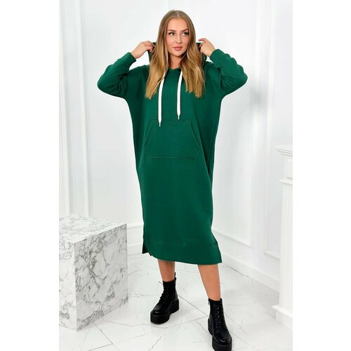 Kesi Long green dress with a hood Slike