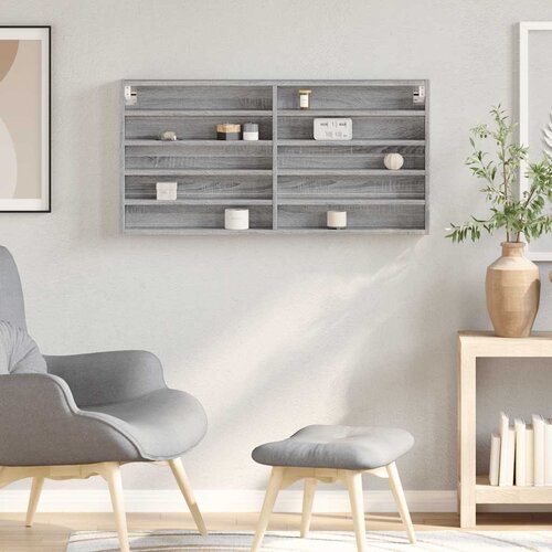  Vitrina boja sivog hrasta sonome 100x8,5x50 cm drvena Slike