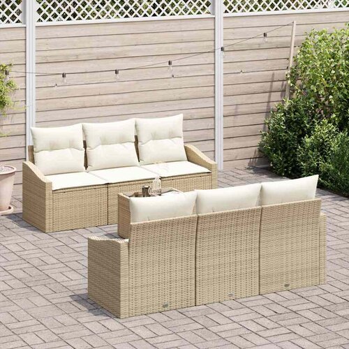  Set sofe 7 kom. Bež i krema poliratan 55 x 55 x 37 cm Slike