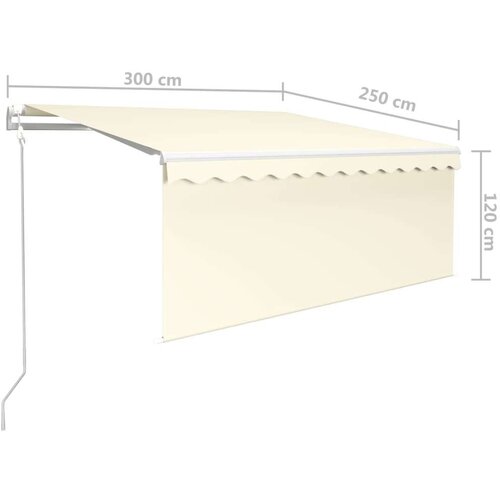 VidaXL Automatska tenda s roletom i senzorom LED 3 x 2 5 m krem Slike