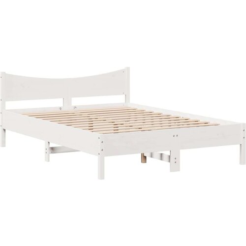 vidaXL Posteljni okvir brez vzmetnice bel 150x200 cm trdna borovina Cene