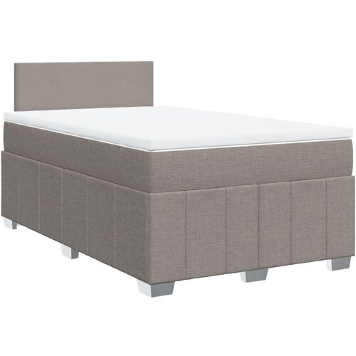 VidaXL Krevet s oprugama i madracem smeđesivi 120 x 190 cm od tkanine Slike
