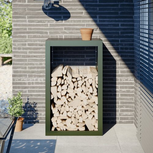 vidaXL stojalo za drva zeleno 60x40x100 cm jeklo Cene