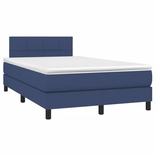 vidaXL Box spring postelja z vzmetnico modra 120x190 cm blago, (21111841)