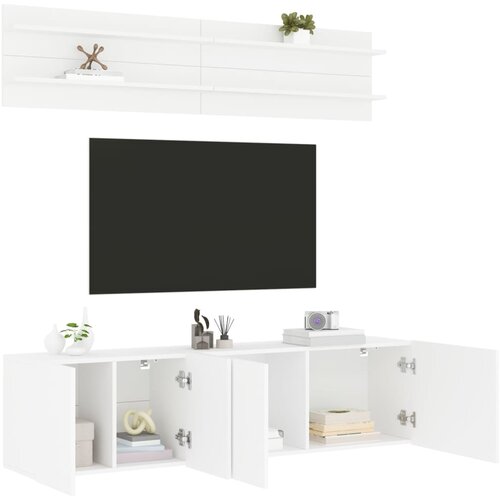 VidaXL Komplet TV omaric 6-delni bel inženirski les Slike