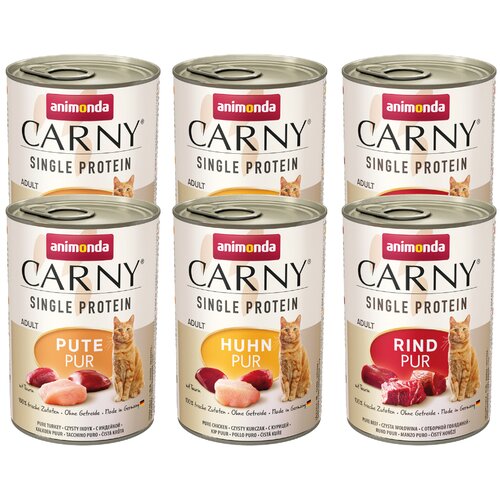  Poskusno pakiranje animonda Carny Single Protein Adult 6 x 400 g - Miks Cijene