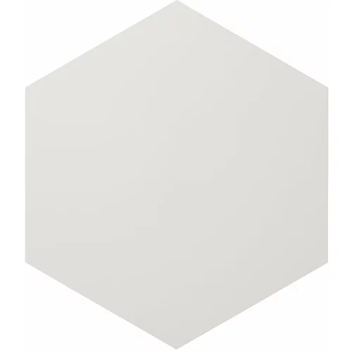 Chameleon Elegantna bela tabla, jeklena pločevina, emajlirana - šesterokotna, Ø 600 mm, bele barve