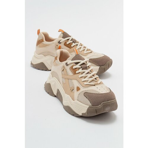 LuviShoes LECCE Women's Beige-Brown Sports Shoes Cene