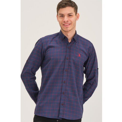 Dewberry G658 MEN&amp;#039;S SHIRT-BURGUNDY-LACİVERT Slike