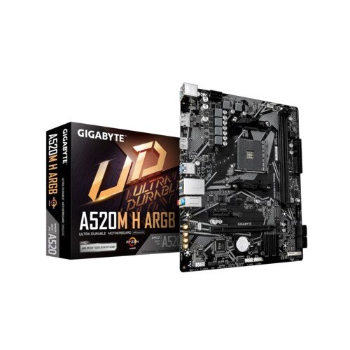 Gigabyte MB A520M H ARGB AM4; 2xDDR4; 5100MHz/64GB M.2; 4xSATA; 6xUSB; 1xDP,1xHDMI; mATX Cijene