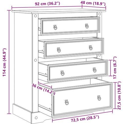  Kutije za pohranu s ladicama Corona Bijeli 92 x 48 x 114 cm Slike