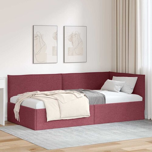 VidaXL Kutni okvir kreveta boja crnog vina 100 x 200 cm tkanina Slike