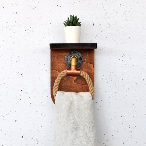 Hanah home Polica sa držačem Cop059, 16x11x25 cm, Boje oraha Cene
