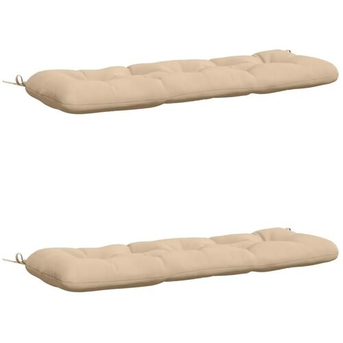  Jastučići za klupe VIANEN 2 kom. 100% poliester Krem - Krem 100 x 40 x 12 cm Slike